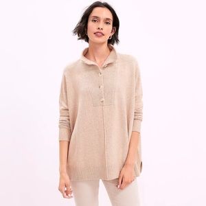 LOFT button poncho sweater